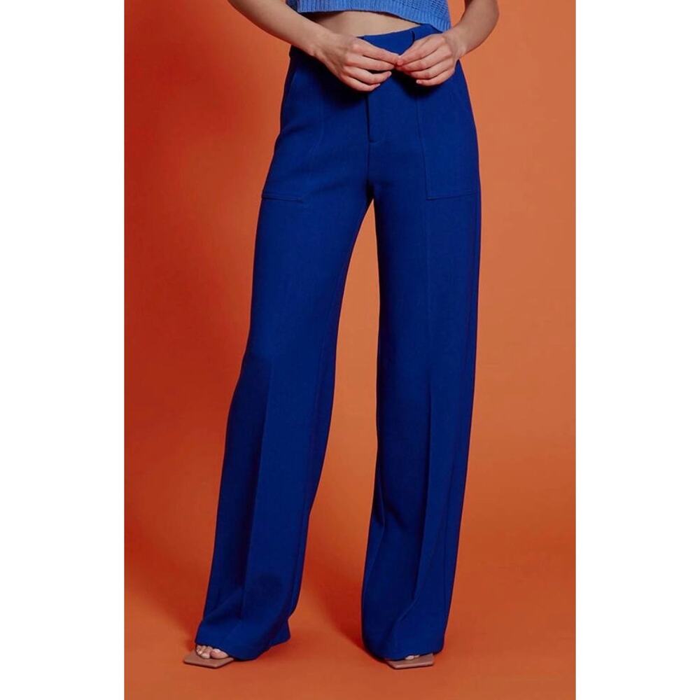 Lucy Paris Diana Wide Leg Pants Small Blue Trousers